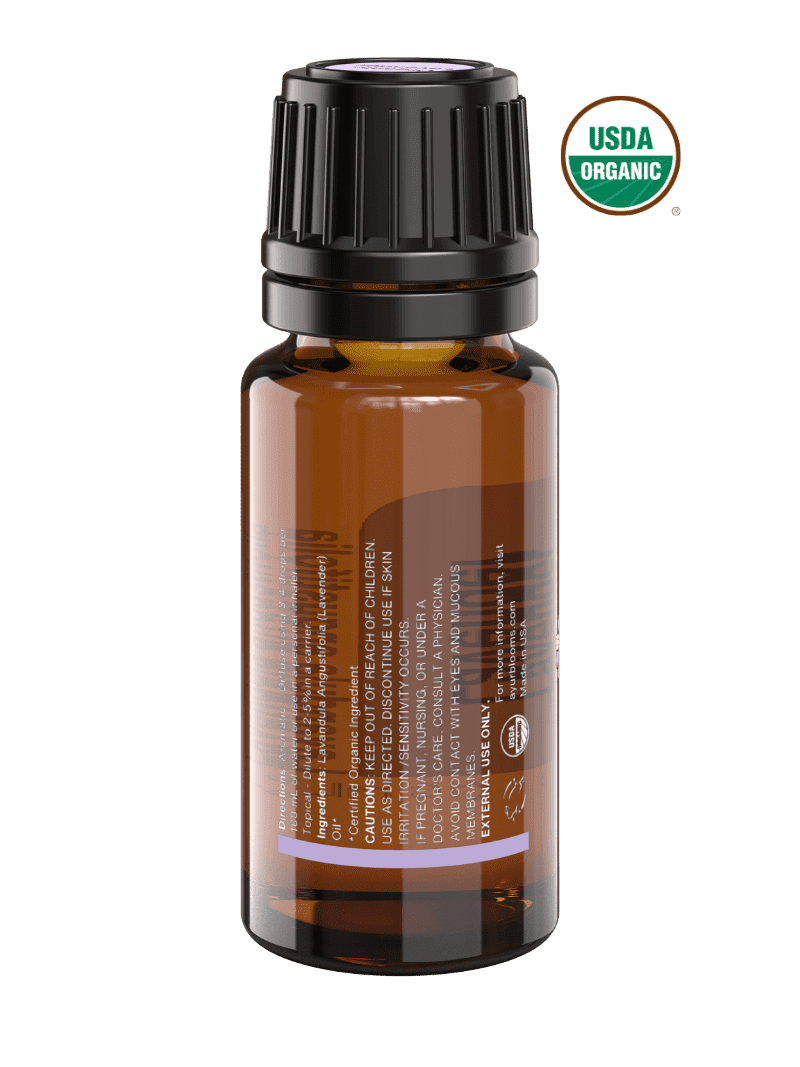 Ayurblooms 10ml Lavender Essential Oil – Back View