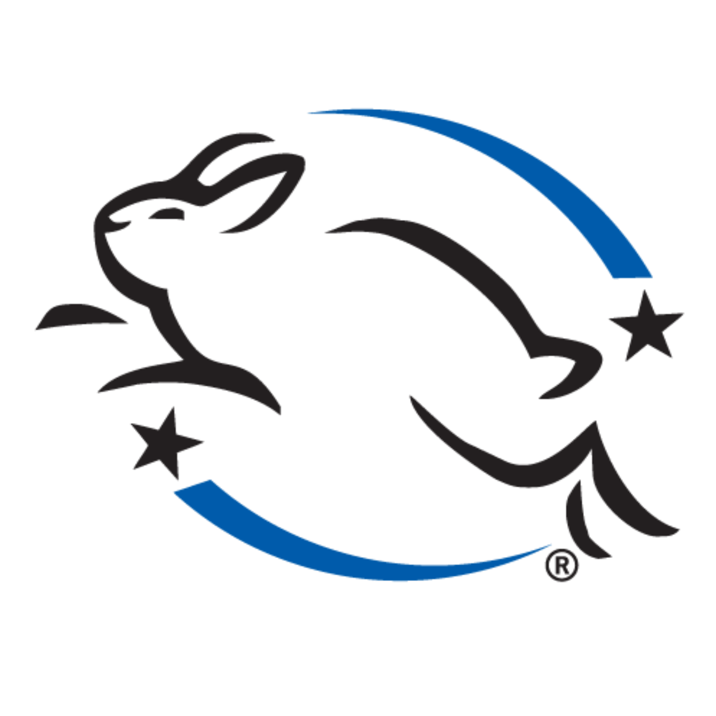 Leaping Bunny emblem with stars_the only globally recognized symbol ensuring no animal testing was used in the product's development